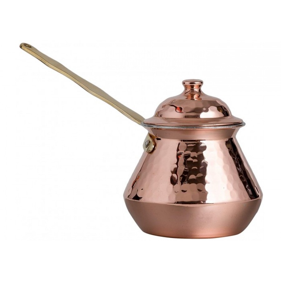 Solid Copper Hammered Copper Turkish Greek Arabic Coffee Pot with Lid